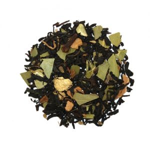 Thé noir, épices (anis vert, cardamome, cannelle, gingembre, clou de girofle, laurier) (31%), arômes.